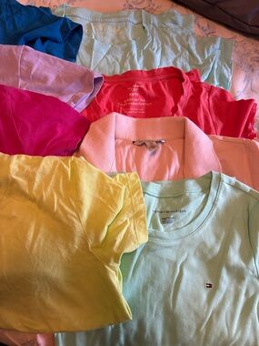 Tommy Hilfiger, zara, Lacoste set of 8 Multi-Color Short Sleeve Tee Bundle